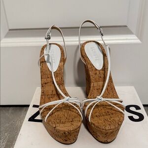 SCHUTZ Cassia White Platform Sandals